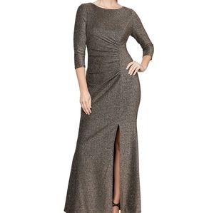 NWT Black with Gold and Silver Shimmer Evening Dress in Size 16 and Size 18